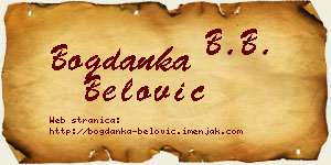 Bogdanka Belović vizit kartica